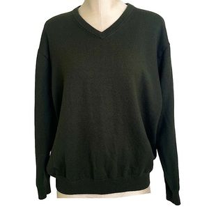 Jos. A. Bank Executive Collection Wool Blend V-Neck Sweater In Deep Army XXL